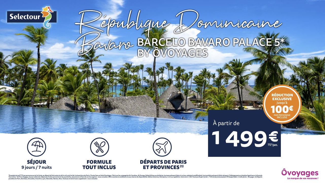 Séjour 9 jours/7 nuits, à partir de 1 499€ ttc/pers., en formule tout inclus, au départ de Paris entre le 06/01 et le 05/02/26.